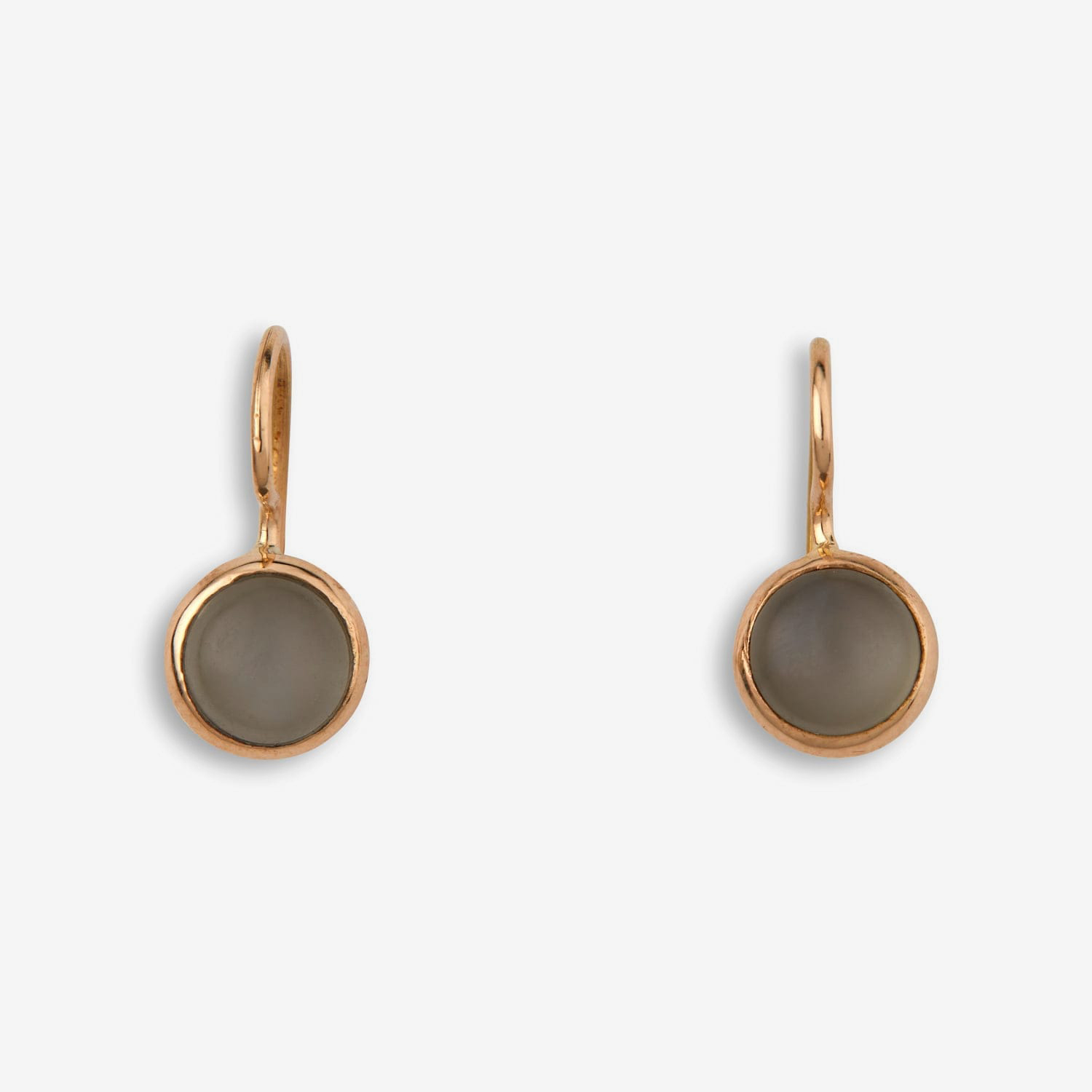 By Birdie  Victoria Grey Moon earrings - 14k gold and silver, grey moonstone