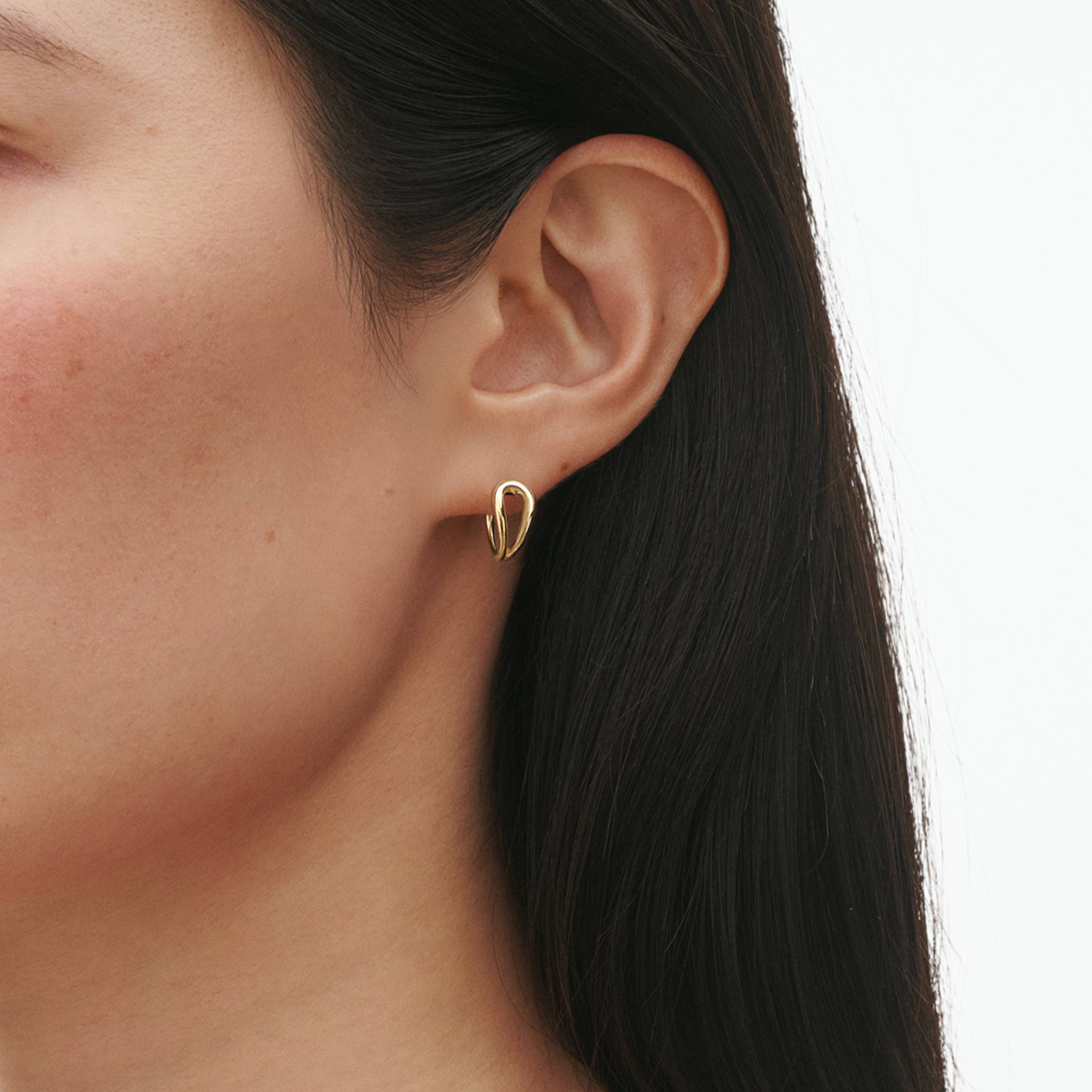 Georg Jensen Mercy earhoops - 18k gold detaljbild 01