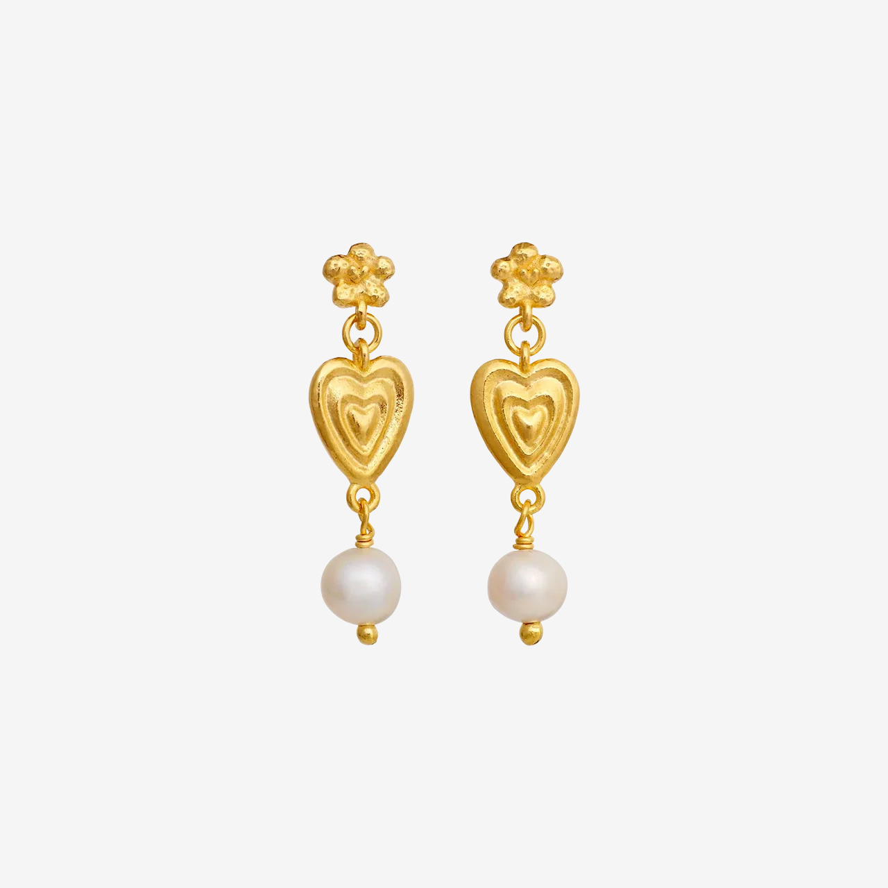 Maanesten Margot örhängen - 18k guldpläterat silver, sötvattenspärla
