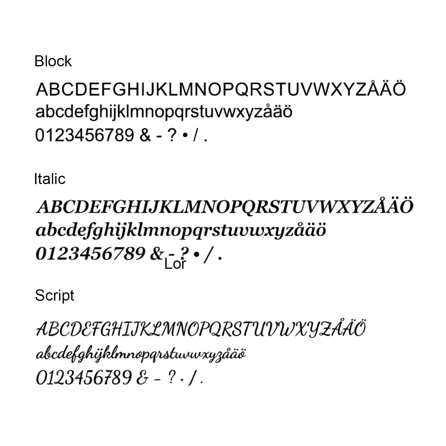 Engraving styles